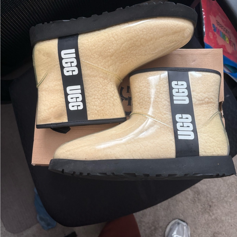 UGG Cream and Black Ankle Boots - Picture 2 of 6